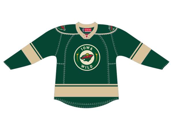 Authentic Lettered Green Jersey Register #25 - Iowa Wild Hockey Club