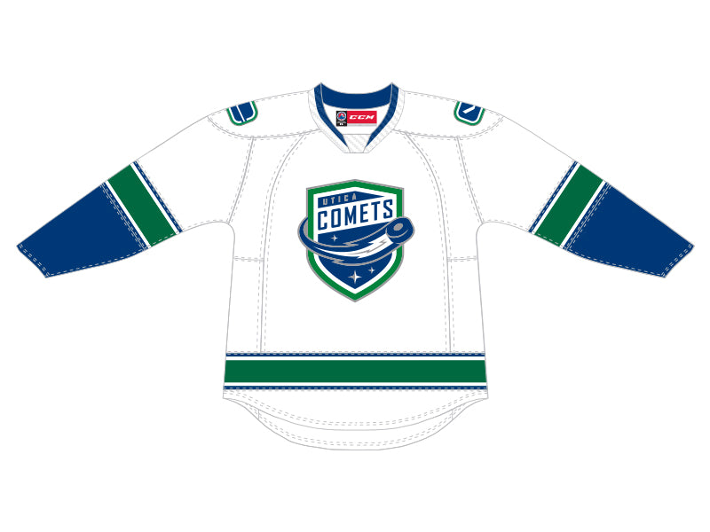 CCM Quicklite Utica Comets Premier Adult White Jersey (Clearance)