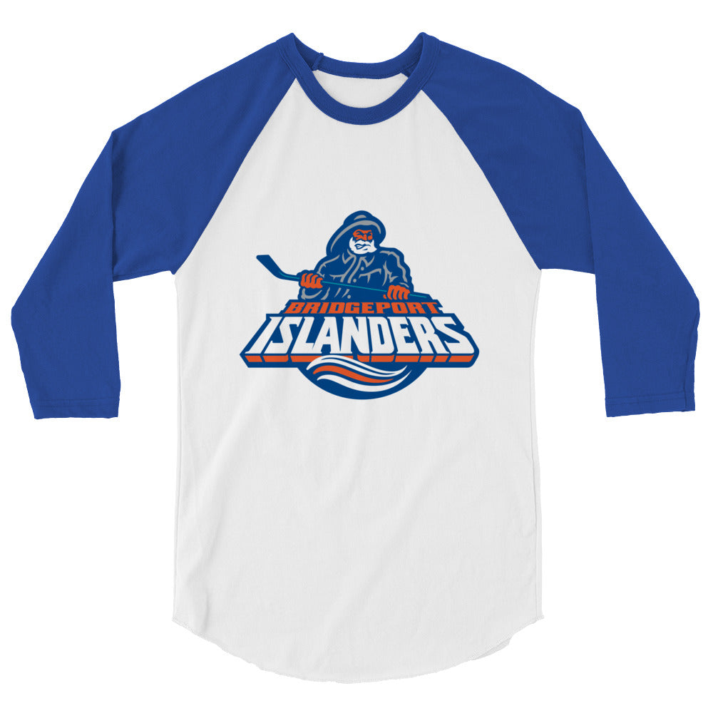 Bridgeport Islanders Primary Logo 3/4 sleeve raglan shirt