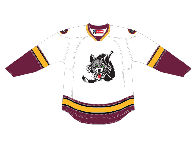 Chicago Wolves CCM Youth Quicklite White Jersey L/XL / No
