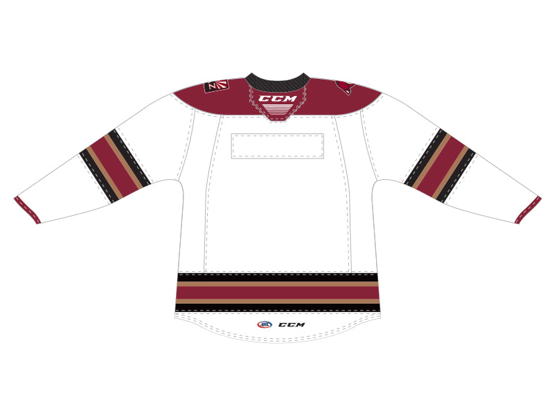 Red and White Hockey Jerseys with the Roadrunners Twill Logo in